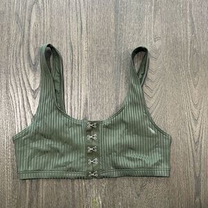 Victoria’s Secret Green Ribbed Hook Crop Top - Size L